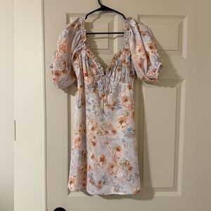 Floral Puff Sleeve Mini Dress